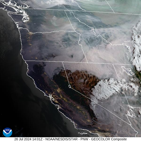 Friday morning’s satellite reveals heavy smoke wildfires burning in Idaho, drifting across the border into Southwest Montana.